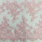 1 Yard Elegant Beaded and Corded Bridal Lace Fabric Embroidered on 100% Polyester Net Mesh White